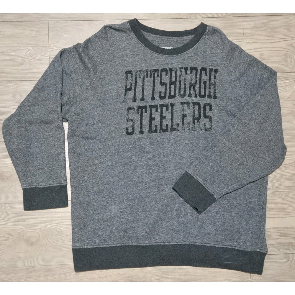 Pittsburgh Steelers Sweatshirt Pro Line Fanatics Mens Size XXL Gray Black